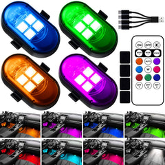 Hemei9319 upgraded wireless car LED with 8 color ambient lighting enhances interior mood