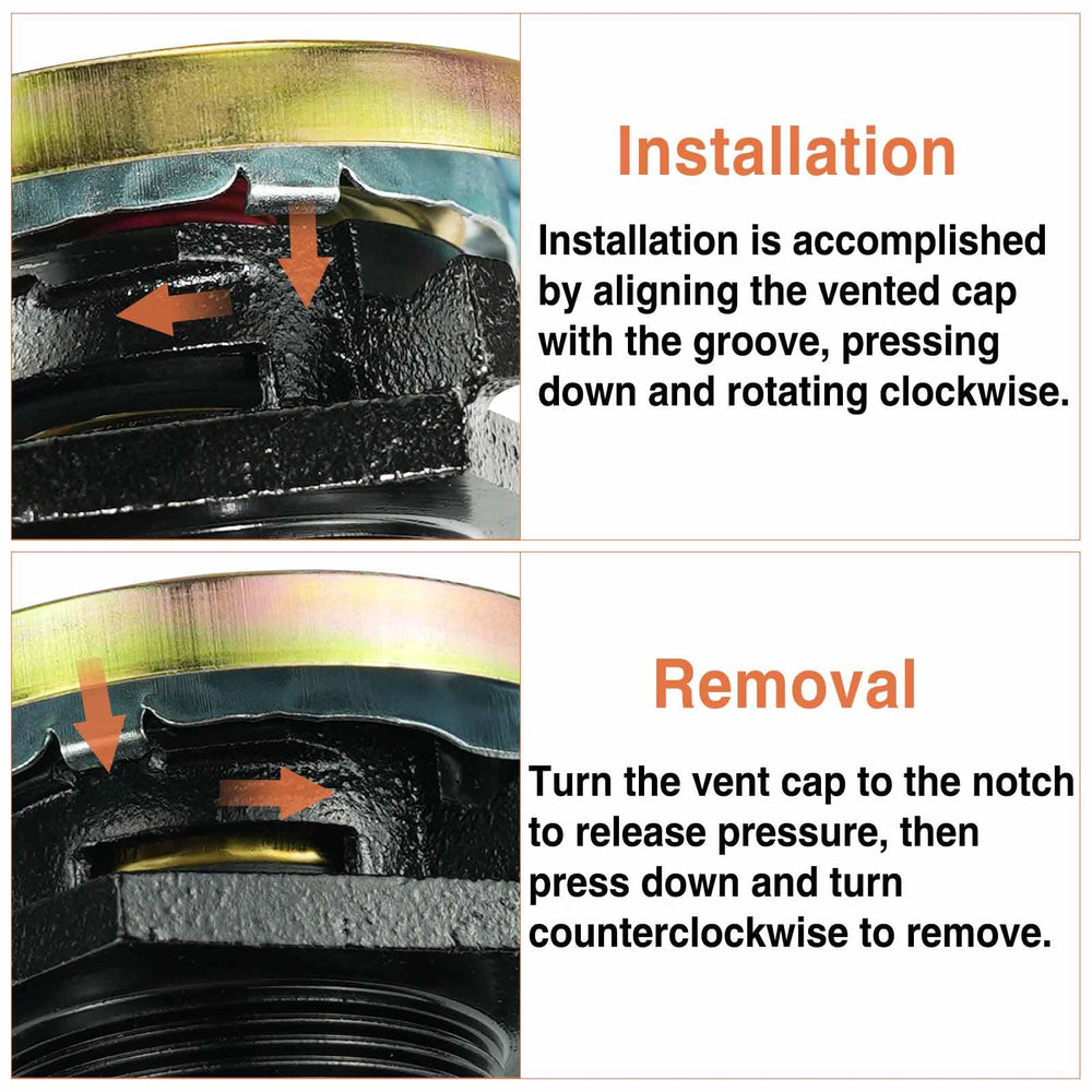 Hemrunk diesel tank cap vented assembly emphasizing leakproof design