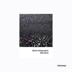 Hemway black holographic glitter swatch shows shimmering finish under light