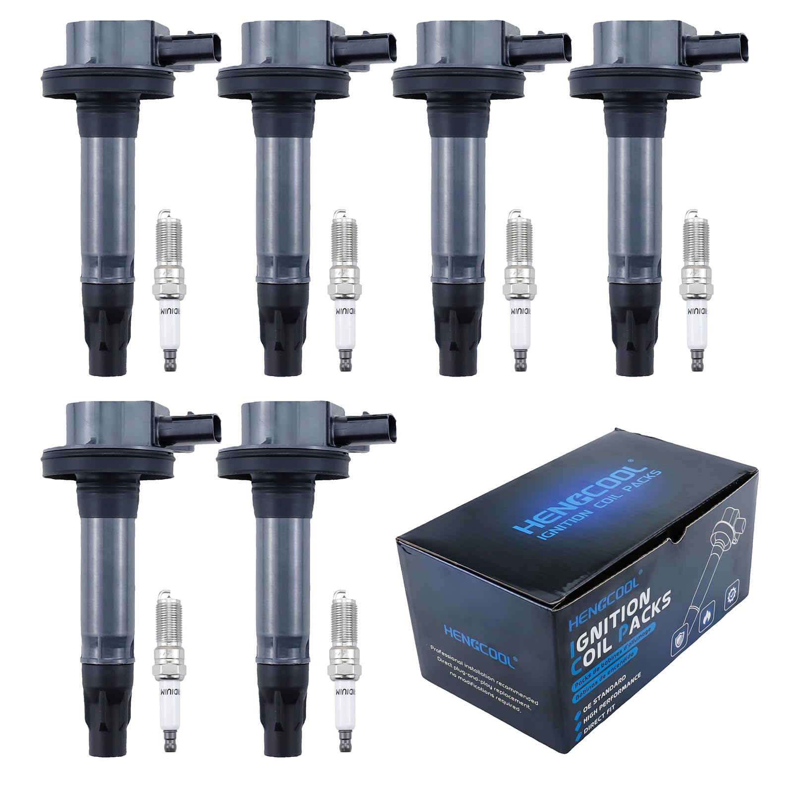 HENGCOOL UF553 ignition coils six-pack for Ford/Lincoln delivers smoother starts
