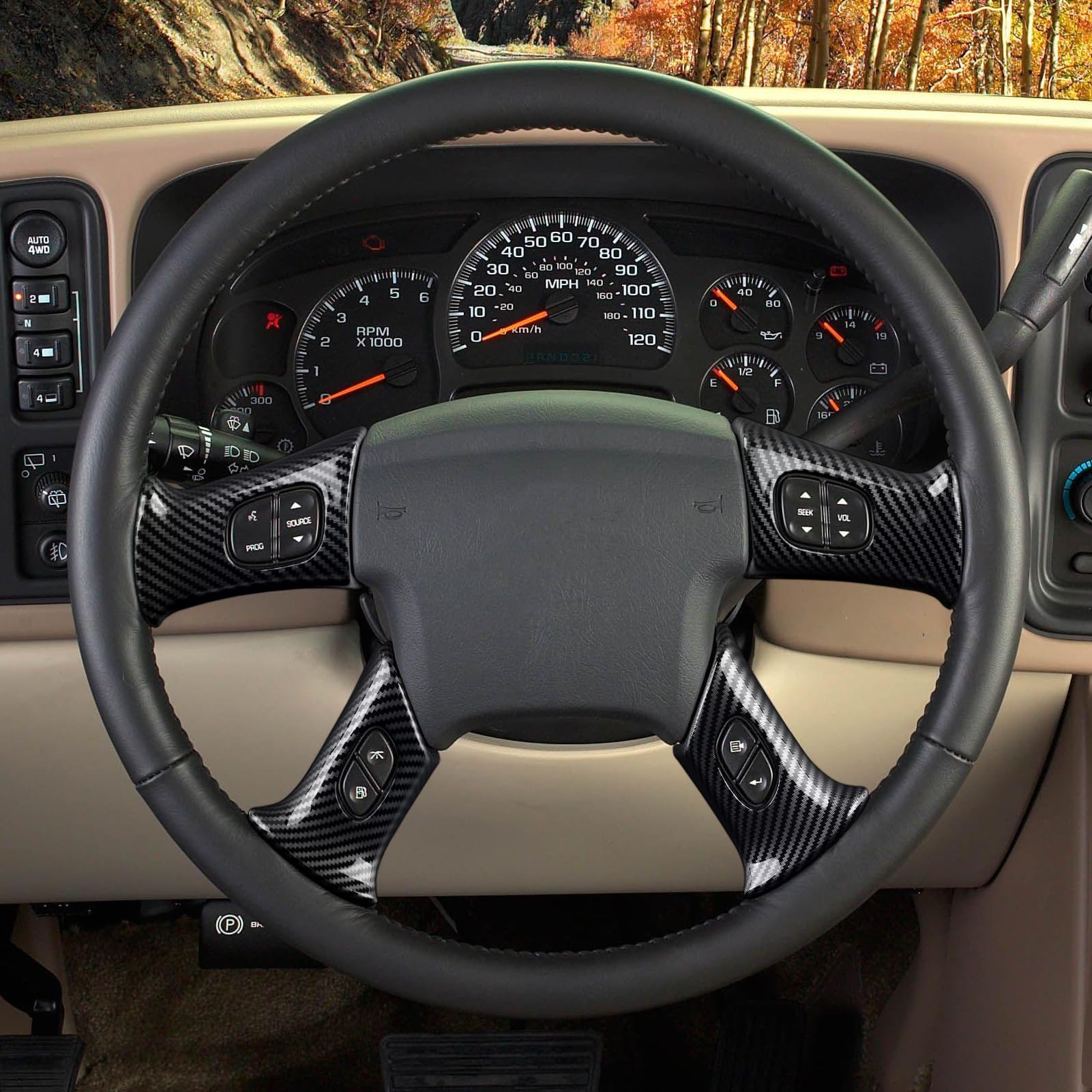 HENGYUESHANG carbon trim cover for Sierra/Yukon offers rugged carbon look and guard