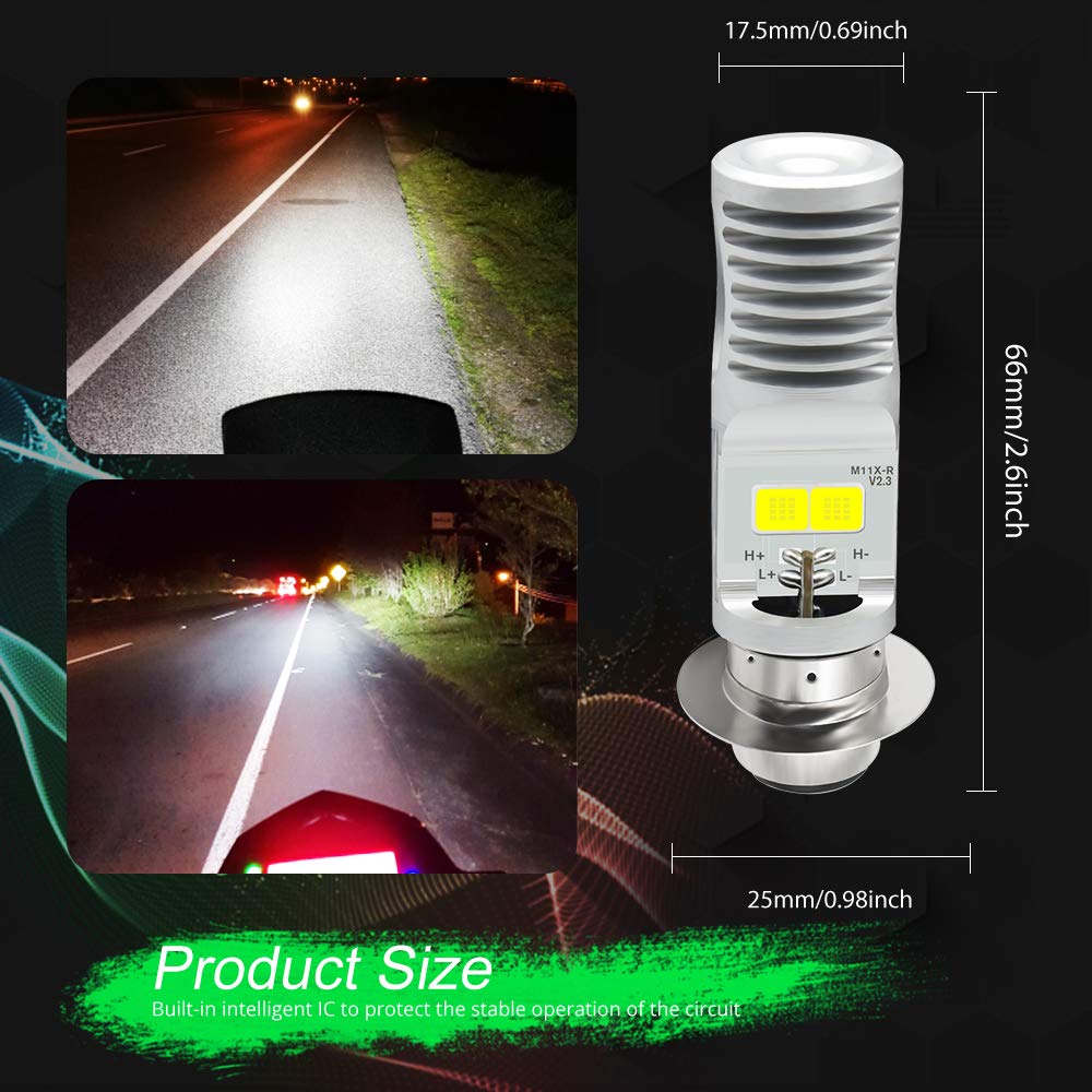 HENLIX HONLEEX 1800 lm per bulb brightness for night visibility