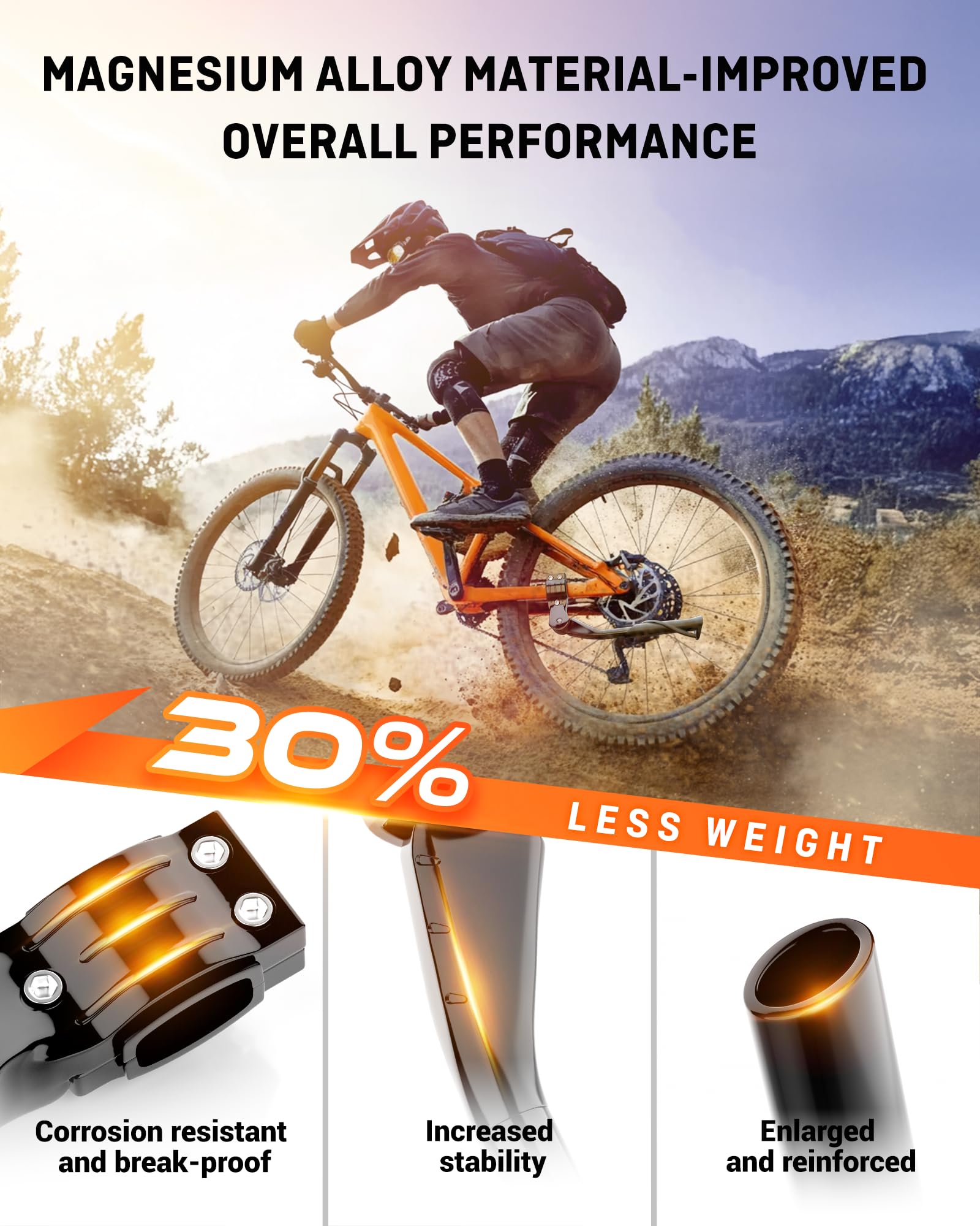 HENMI kickstand length adjustment from 13.3 to 15.7 inches for a perfect fit.