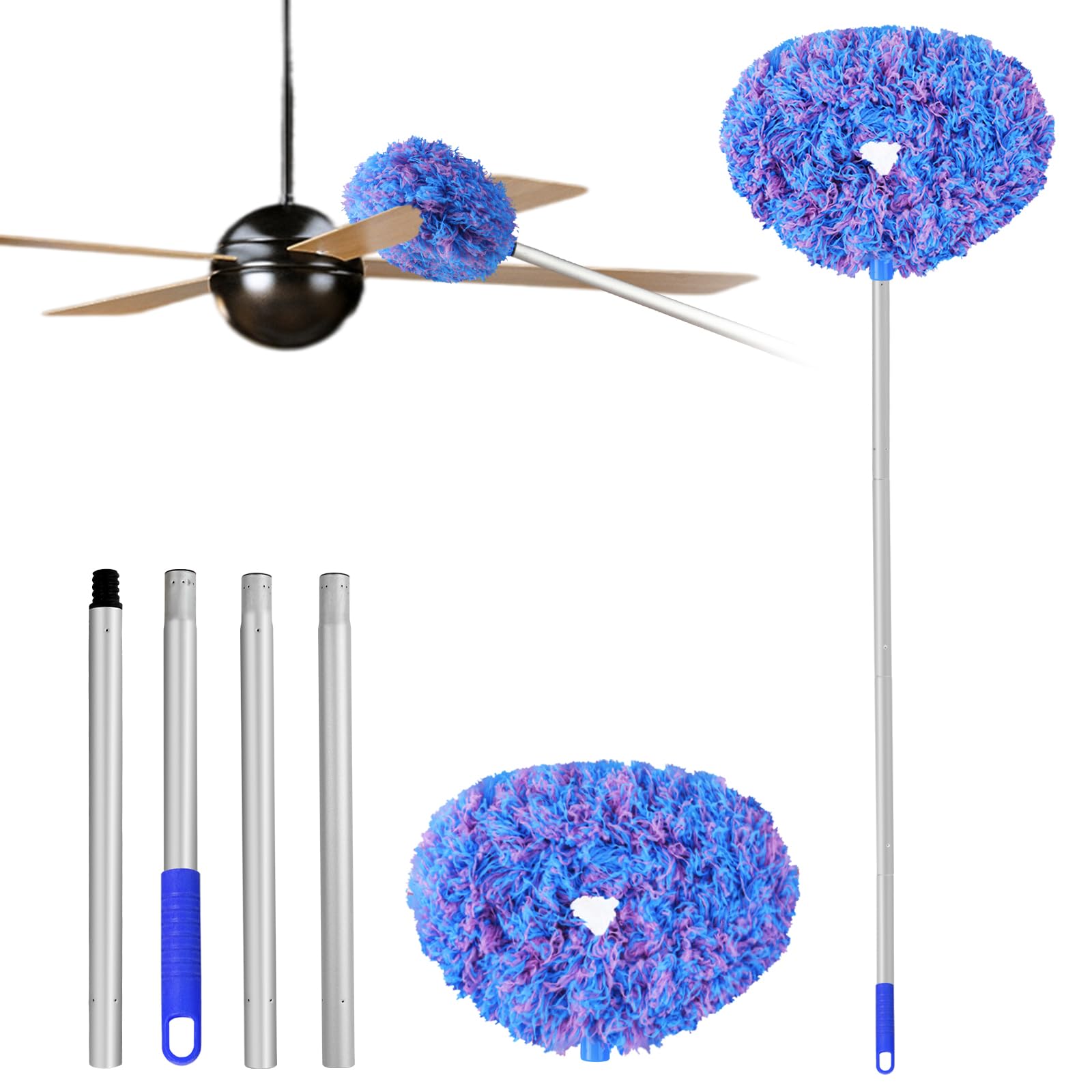 Heonay ceiling fan cleaner with extendable pole reaches high blades for easier dust removal.
