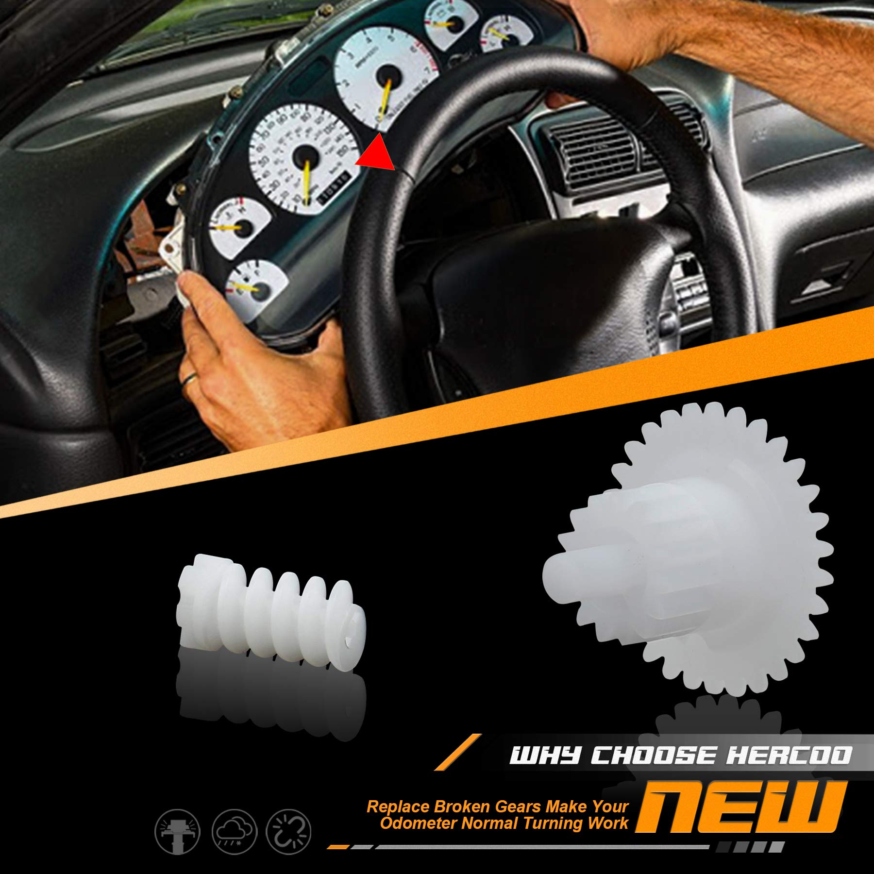 HERCOO blue LED bulbs illuminate the instrument cluster for clearer readings