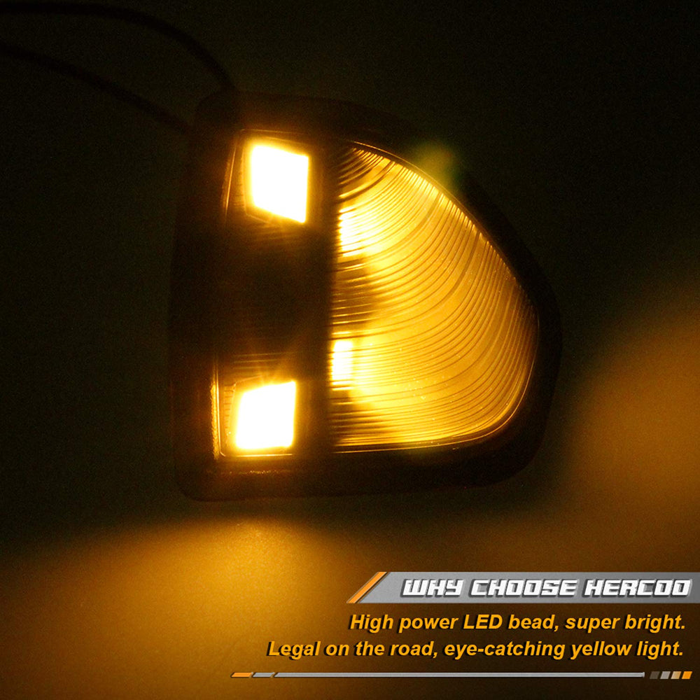 HERCOO Dodge Ram right smoked mirror light improves rear visibility while signaling