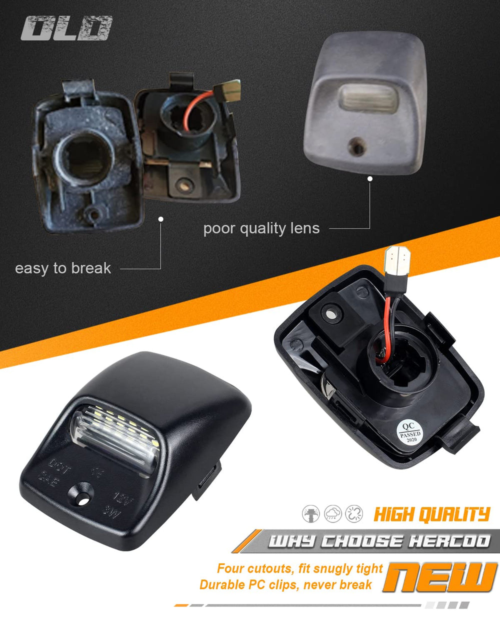 6000K white LED tag light with waterproof, durable housing