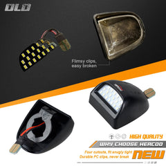 HERCOO 6000K white LED license plate light delivering bright illumination