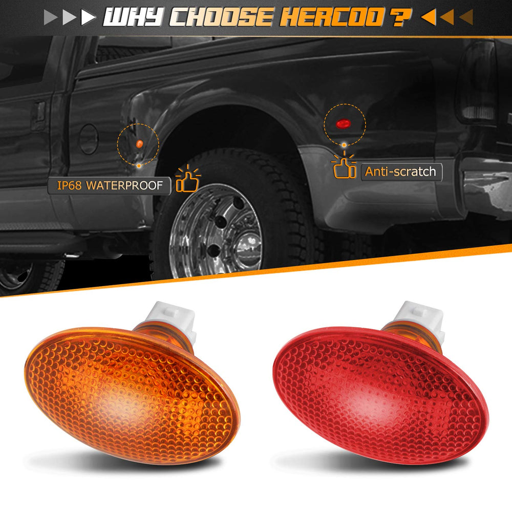 HERCOO rear red marker lamp for Ford enhances night signaling