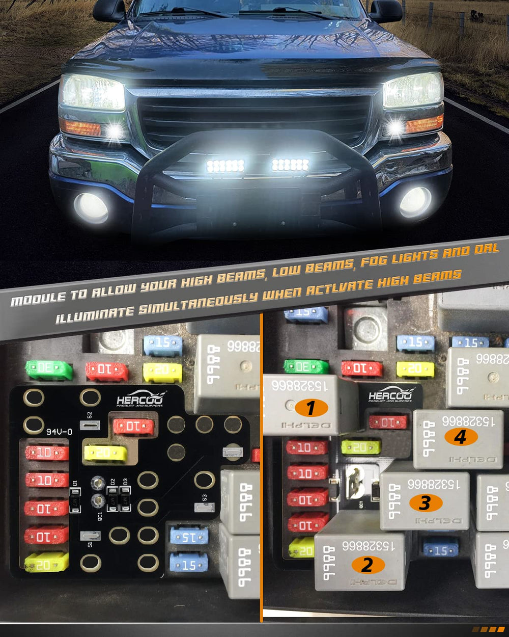 HERCOO light module enhances fog lamps and DRL for improved weather visibility