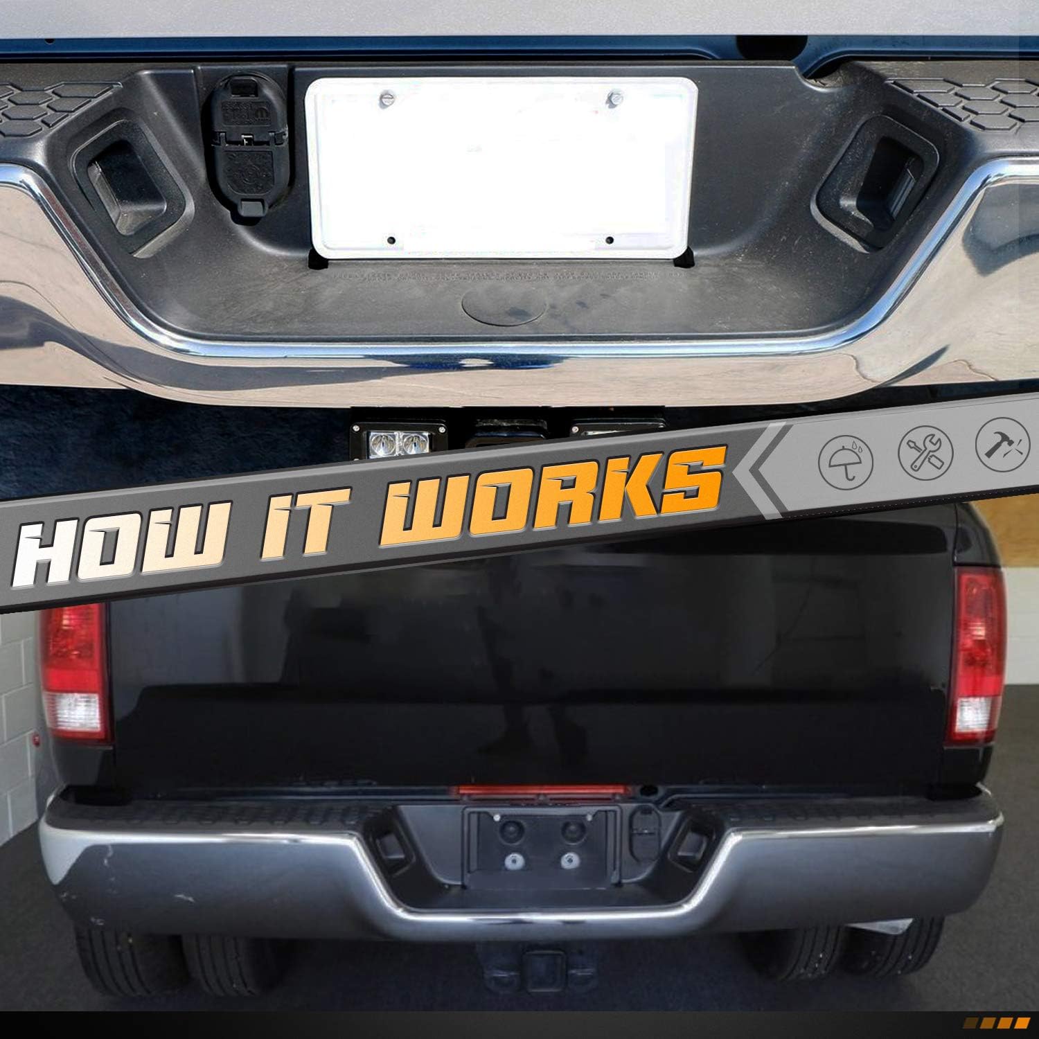 HERCOO stainless steel retainer clips secure the license light housing.