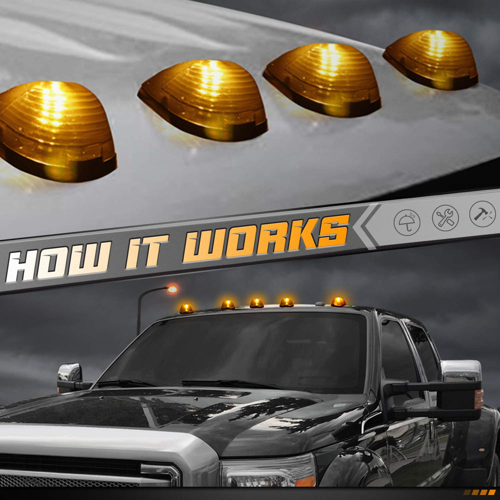 HERCOO roof marker lights installed on a truck for improved presence