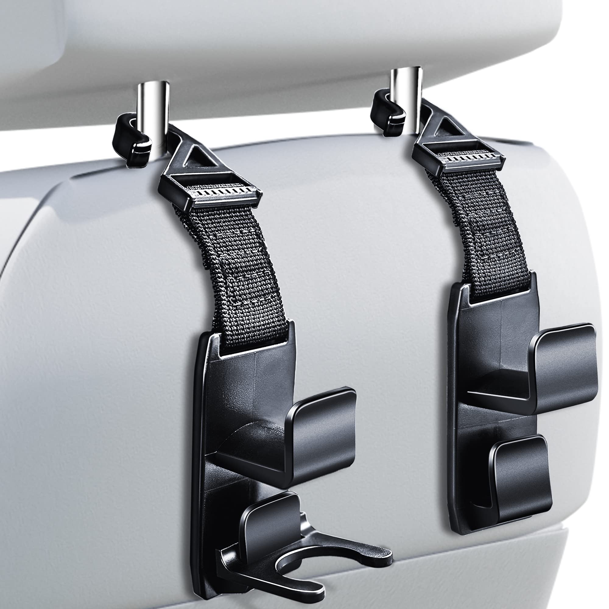 Heroway Magic Headrest Hooks for car purse-hanger keeps bags within reach.