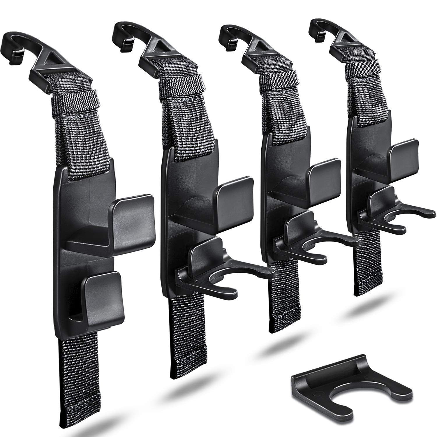 Heroway headrest hanger front view keeps purse within easy reach