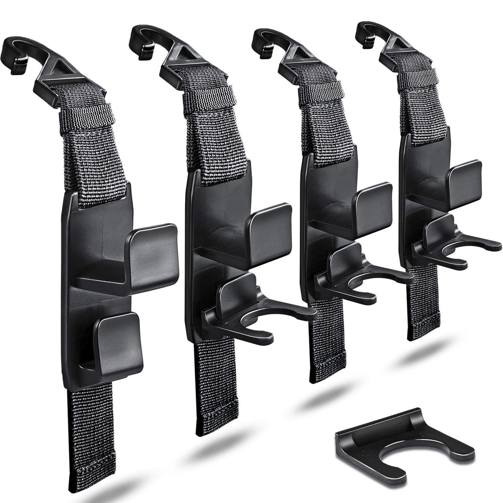 Heroway headrest hanger front view keeps purse within easy reach