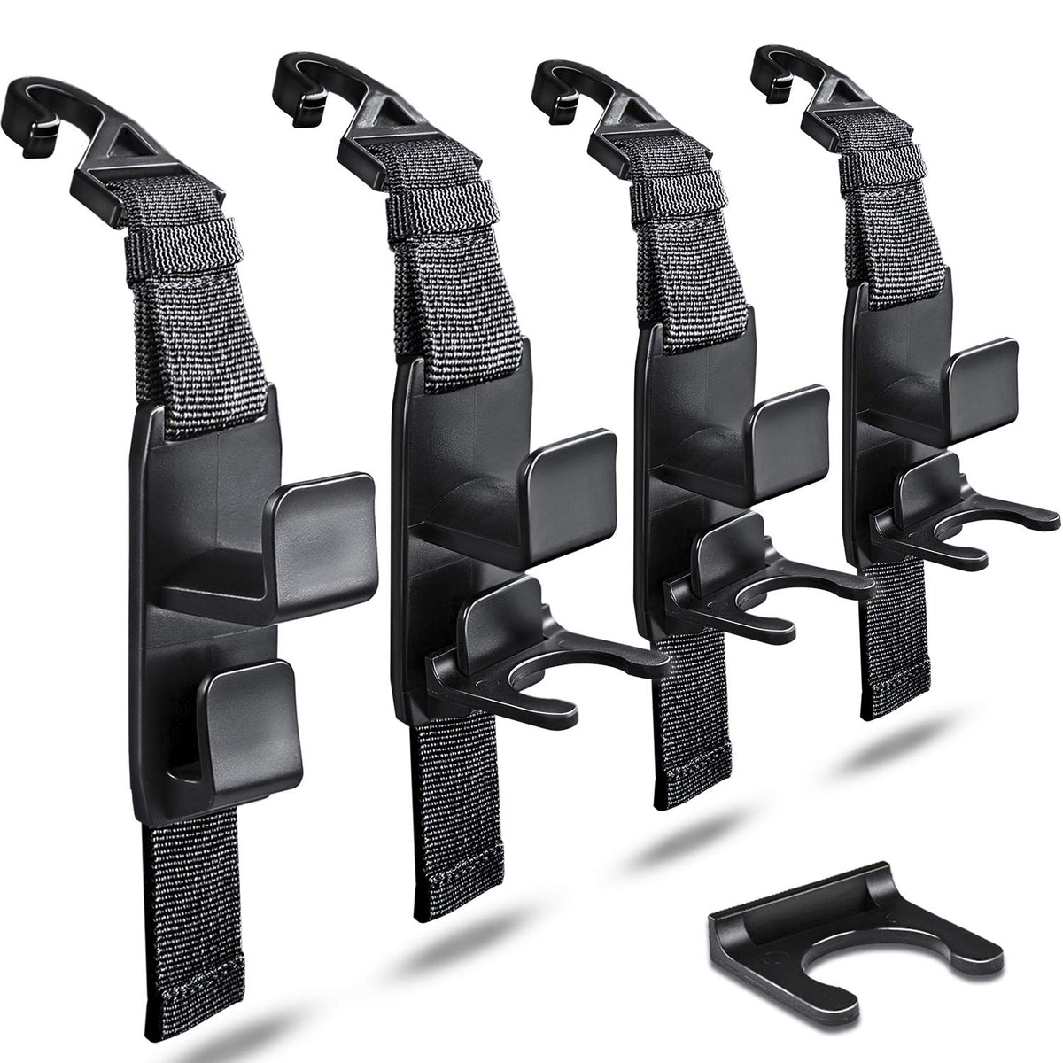 Heroway headrest hanger front view keeps purse within easy reach