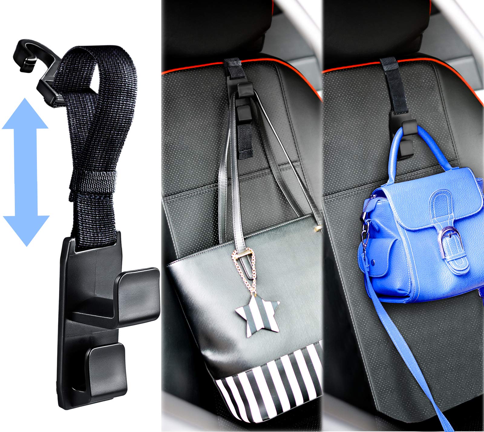 Purse-hanging setup provides quick access during road trips