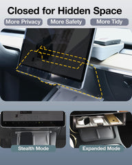 Heryvii Tesla under-screen storage invisible when closed for clean dash