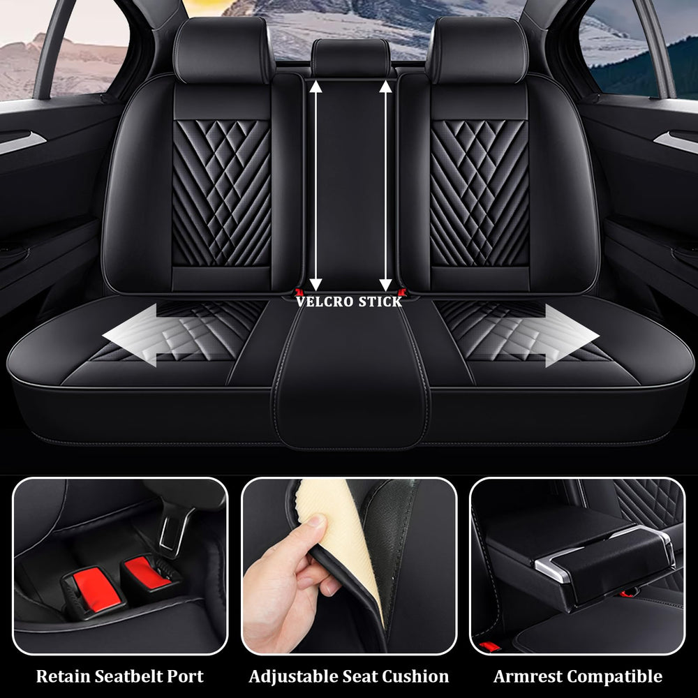 HESHS pocket-design seat covers in black offer convenient storage.