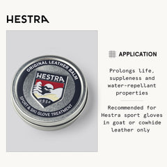 Hestra Leather Balm being applied to ski gloves for conditioning and protection