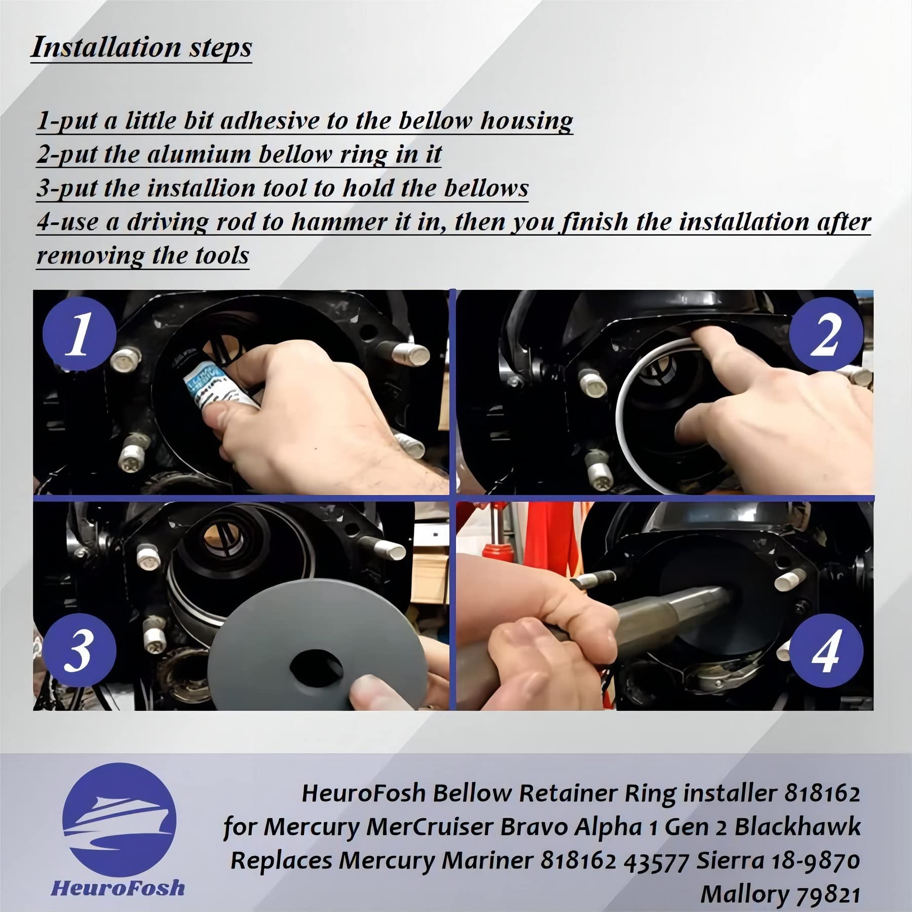 HeuroFosh installer compatible with MerCruiser Bravo Alpha Gen 2