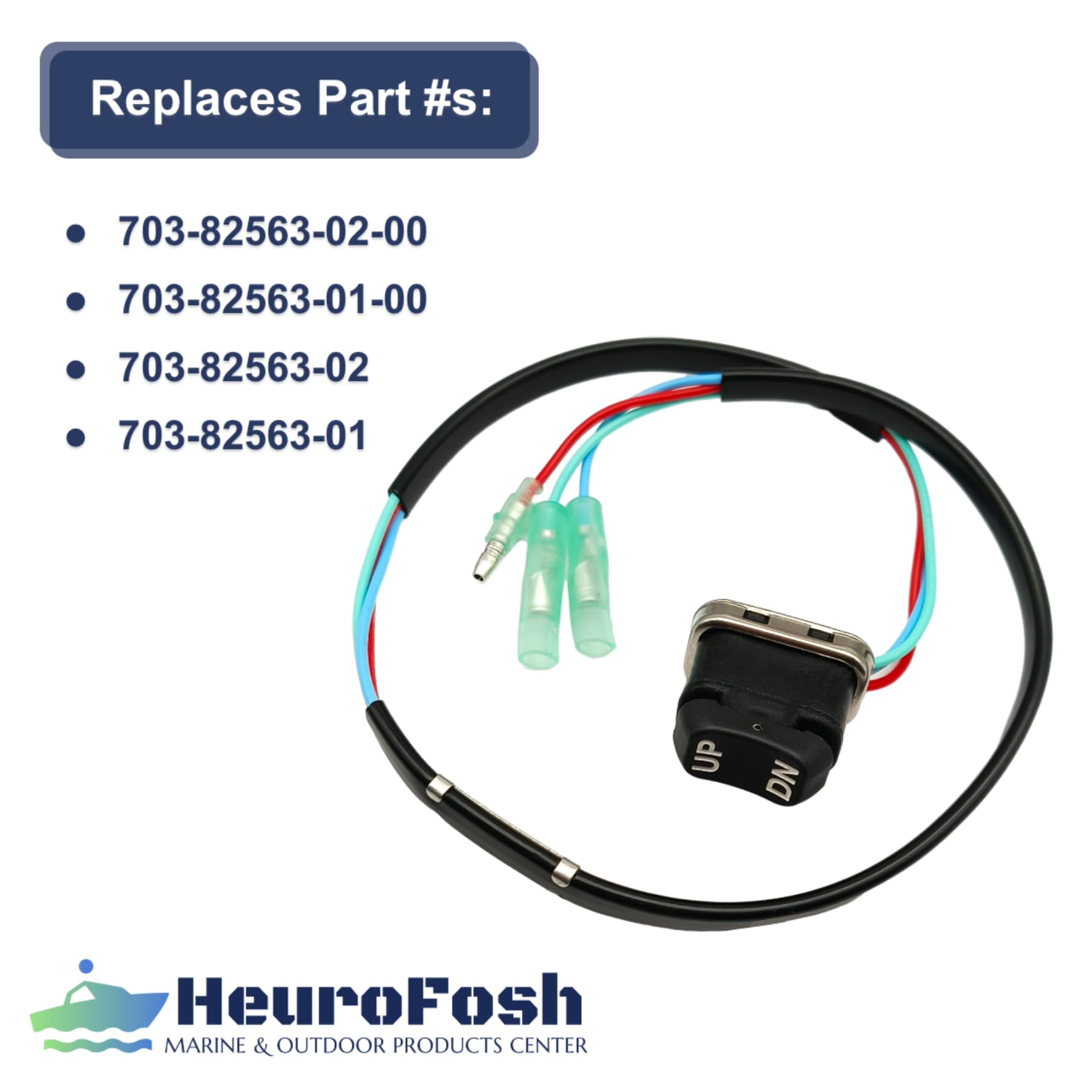 HeuroFosh Yamaha outboard remote switch, back view, OEM-like fit for straightforward replacement.