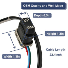 HeuroFosh Yamaha outboard remote switch, top view, compact design saves console space.