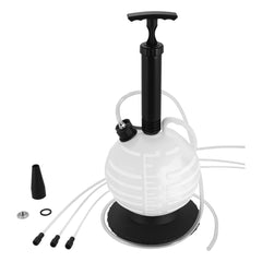 Hexace 6L manual vacuum oil extractor tank in action for efficient fluid transfer.
