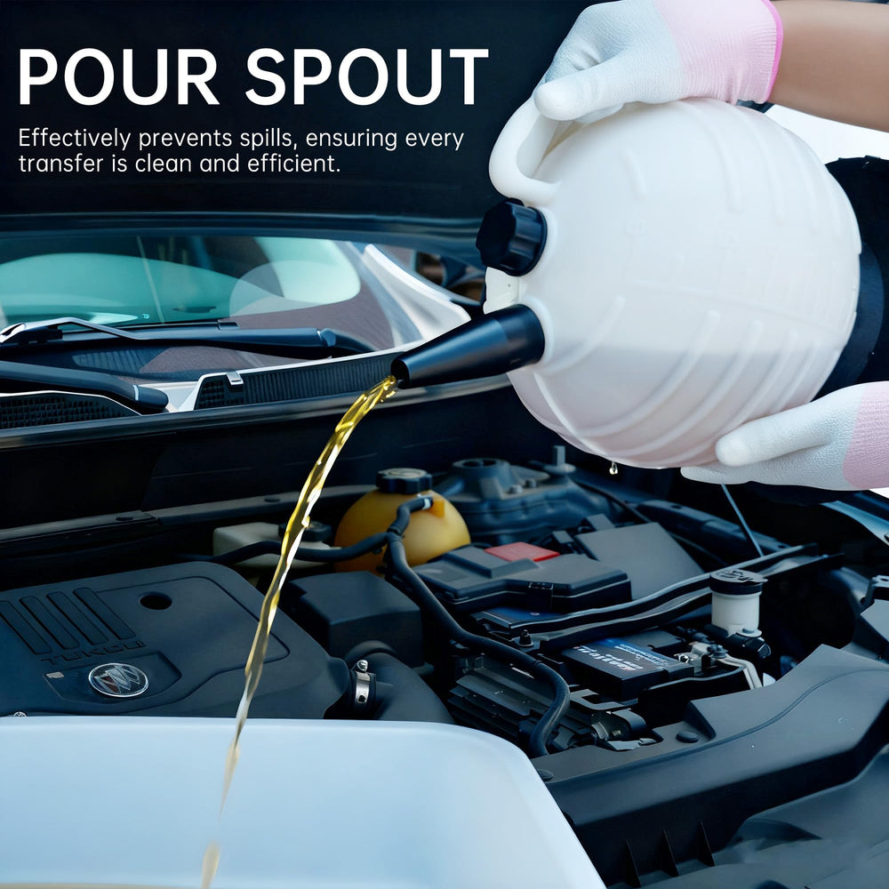 Hexace leak-proof cap and tilted spout reduce spills during transfers.