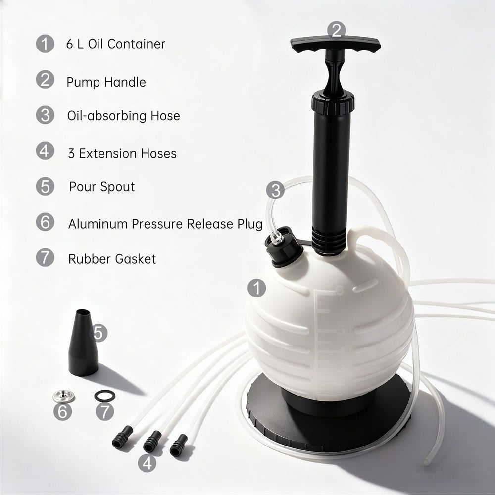 Hexace pump handle in use shows manual suction without power.