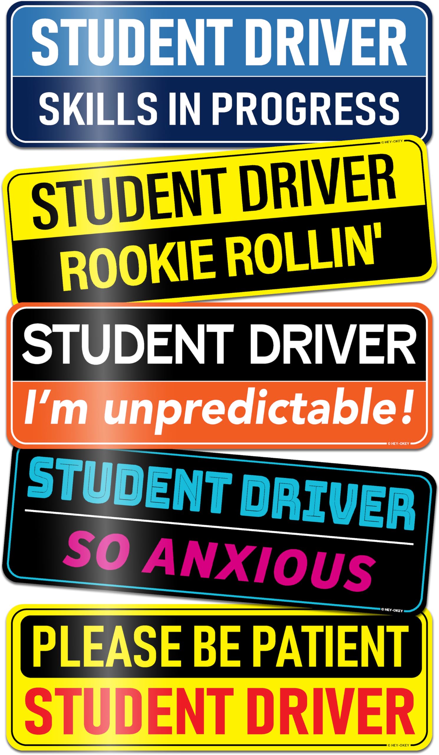 HEY-OKEY student driver sign magnet boosts roadside visibility for new drivers.