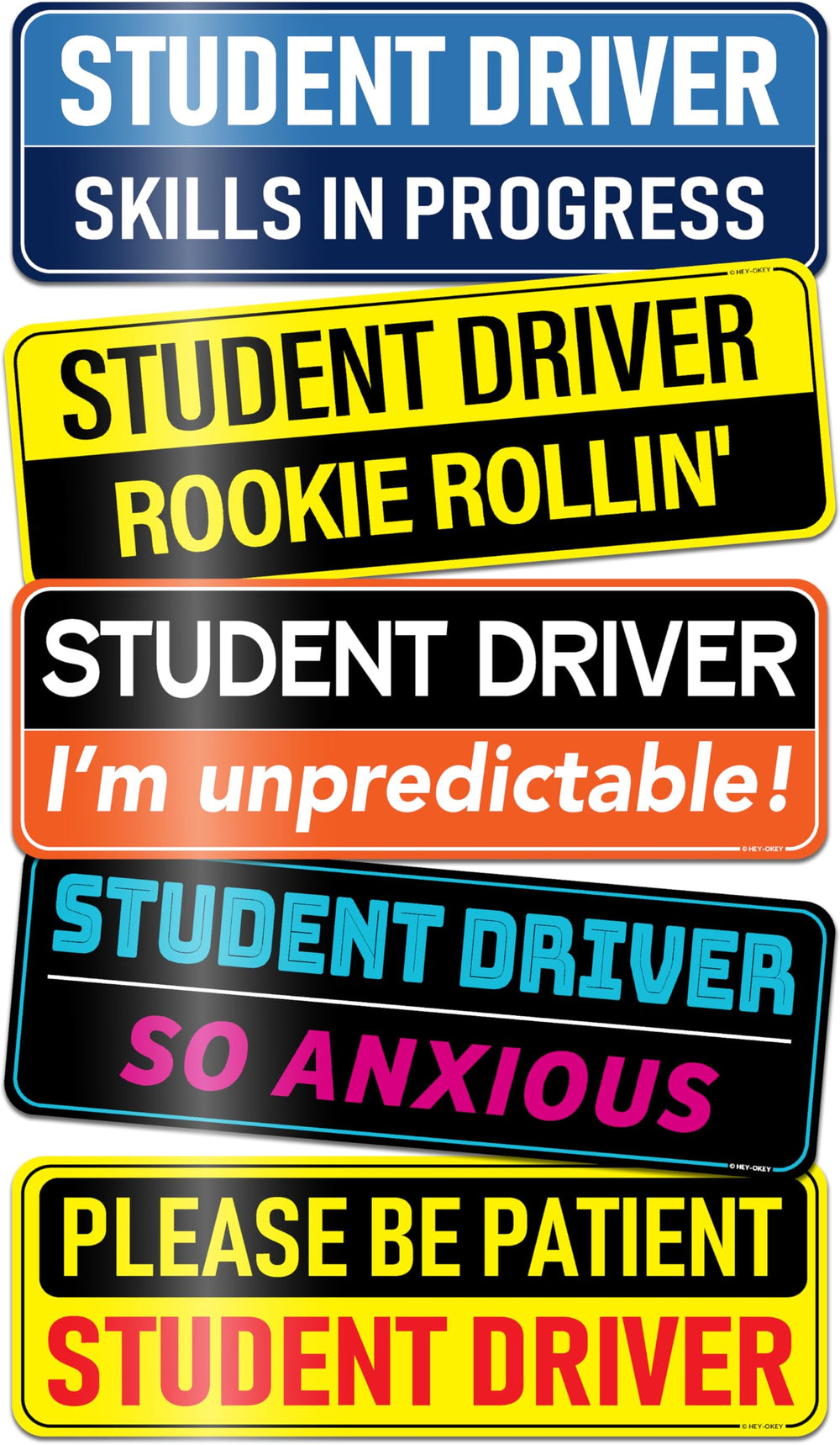 HEY-OKEY student driver sign magnet boosts roadside visibility for new drivers.