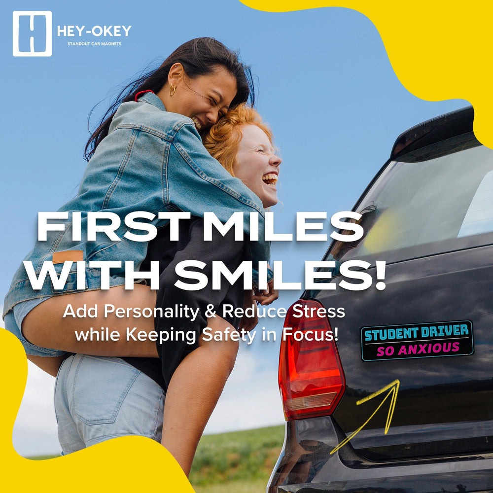 HEY-OKEY ten-by-three-point-five inch magnet ensures readable messaging.