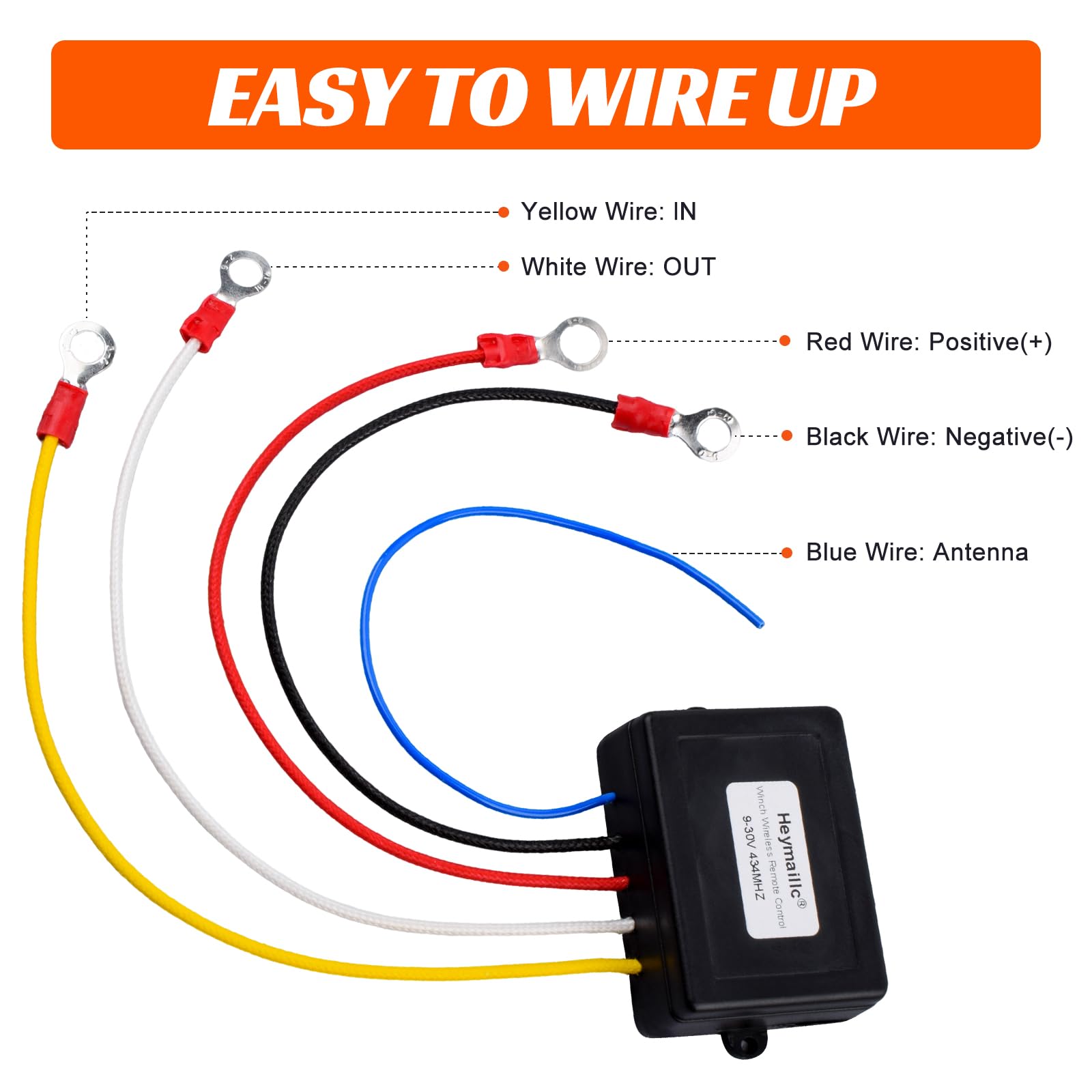 Heymaillc 5-wire control compatibility with major winch brands for easy upgrade