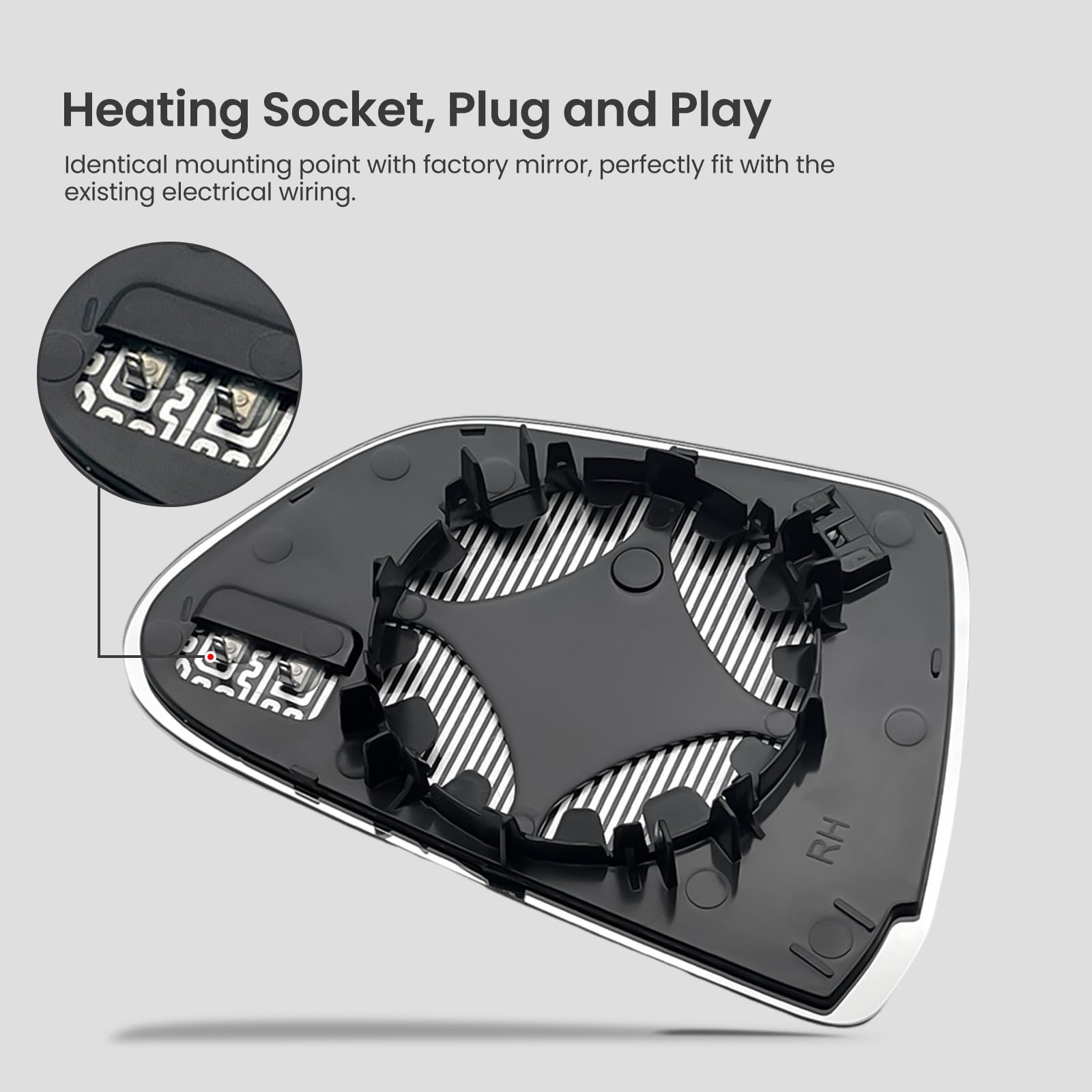 Heyokoo Tesla Model 3 mirror direct replacement minimizes downtime and fits original mounting.