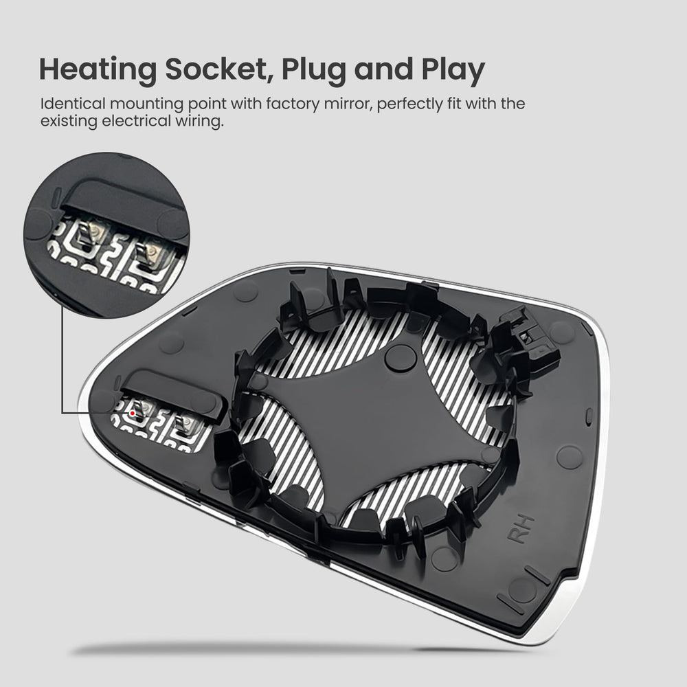 Heyokoo Tesla Model 3 mirror direct replacement minimizes downtime and fits original mounting.