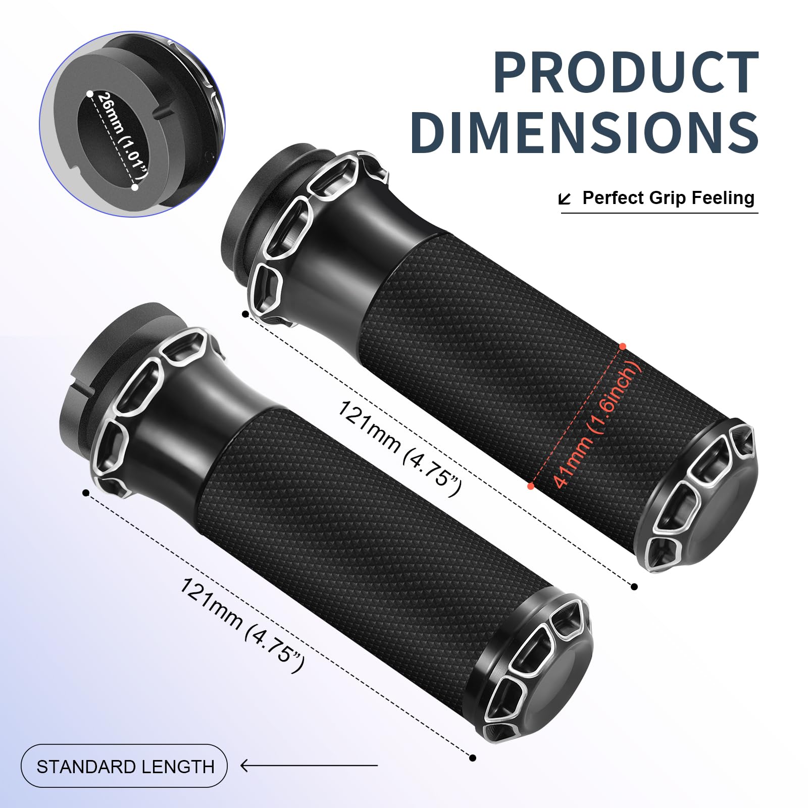 HEYOMOTOR handlebar grips 1in black enable smooth throttle feel for electronic systems.