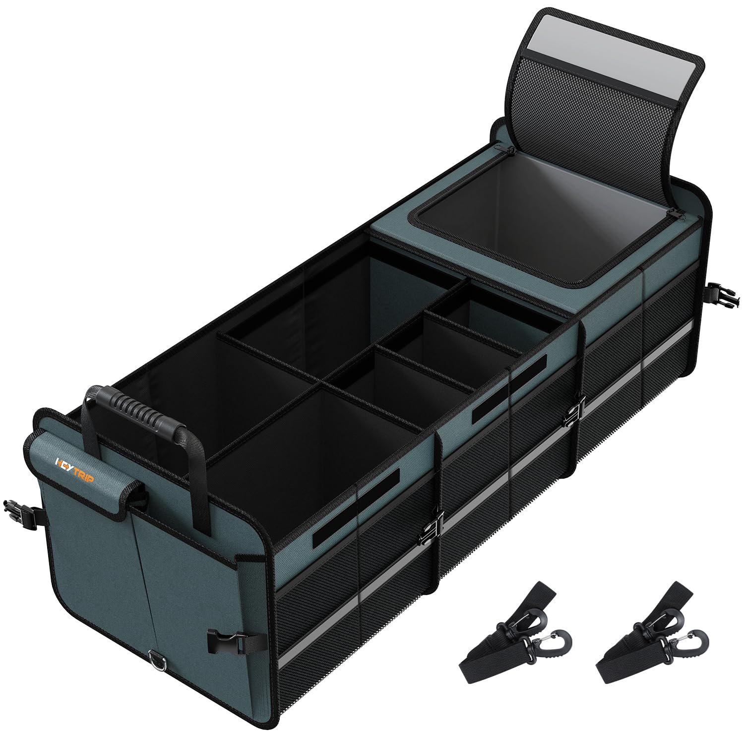 HEYTRIP large trunk organizer with internal layout keeps cargo neat during road trips