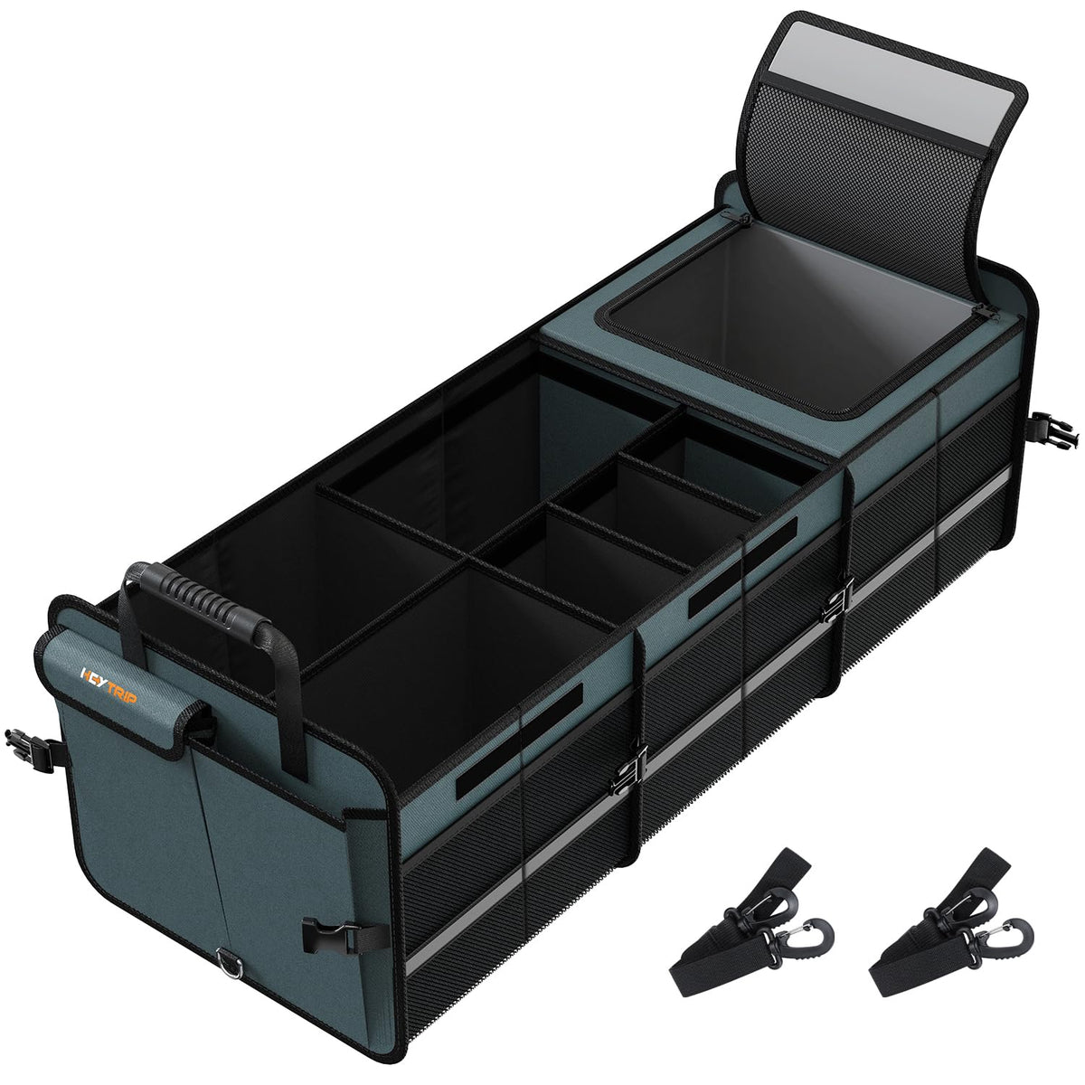 HEYTRIP large trunk organizer with internal layout keeps cargo neat during road trips