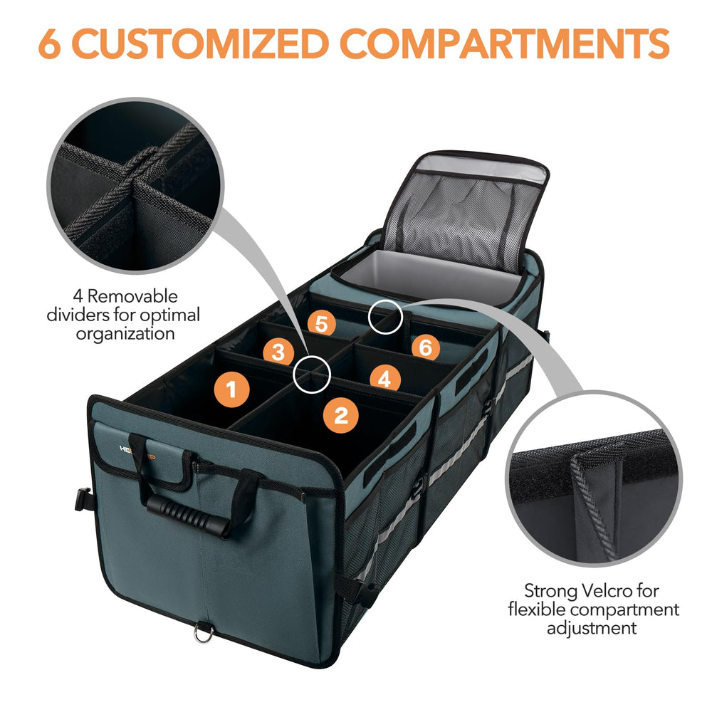 HEYTRIP trunk organizer foldable cover stores flat when not in use