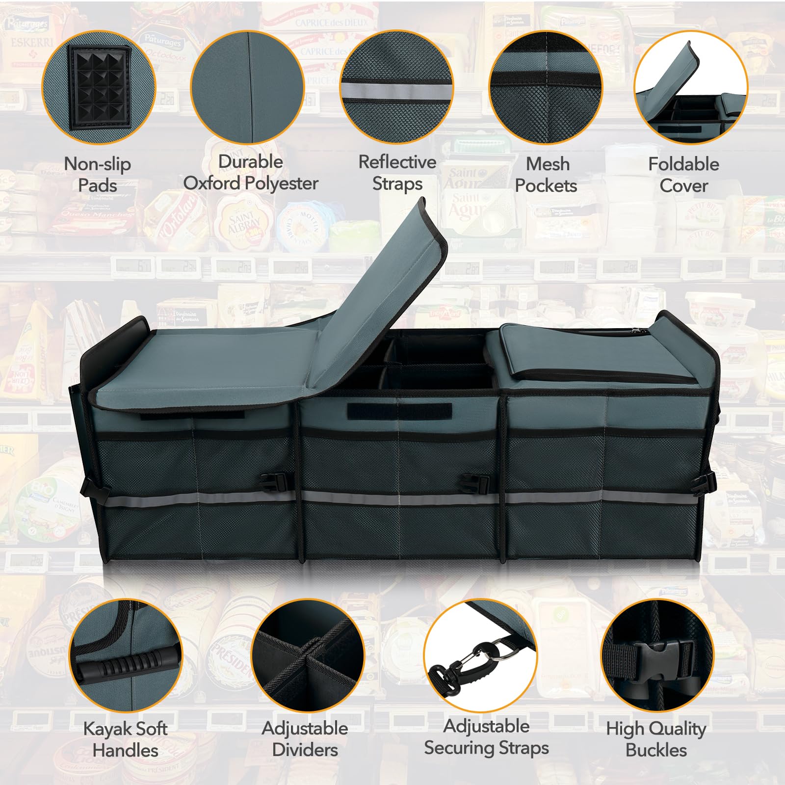 HEYTRIP large trunk organizer offers 105L capacity for bigger loads
