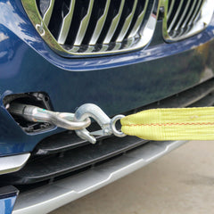 HFS tow strap two-safety-hooks for quick secure attachment