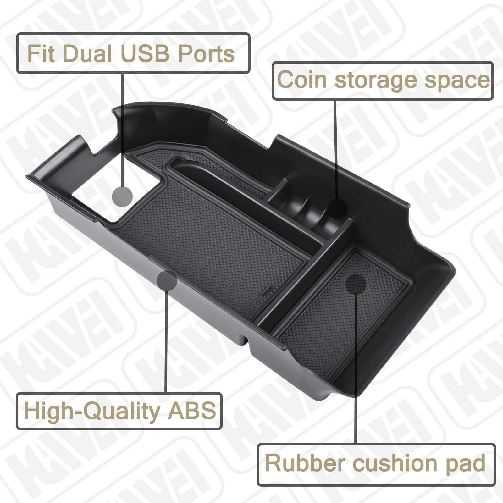 HGWEI Camry insert preserves charging port and organizes cables