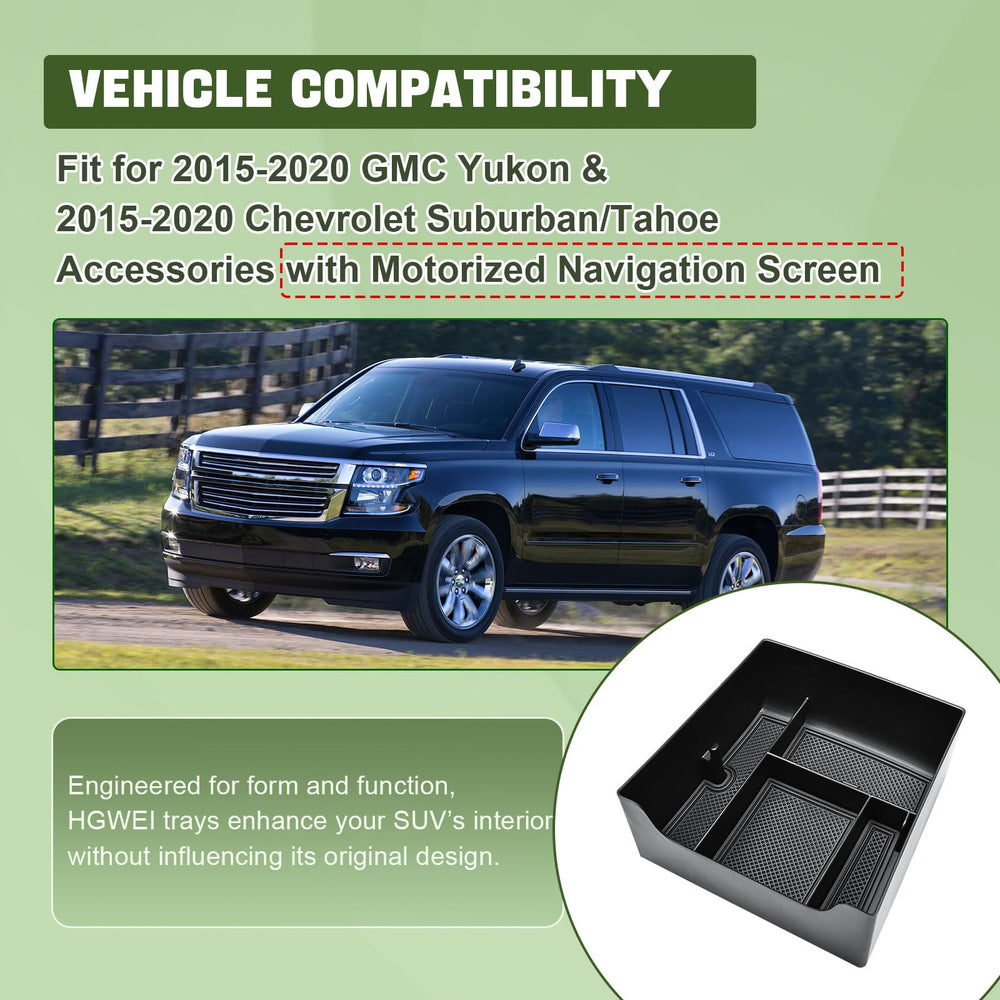 HGWEI center console organizer with ABS matte finish blends with dashboard.