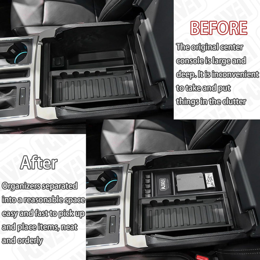 Demo of tool-free installation for HGWEI center console organizer
