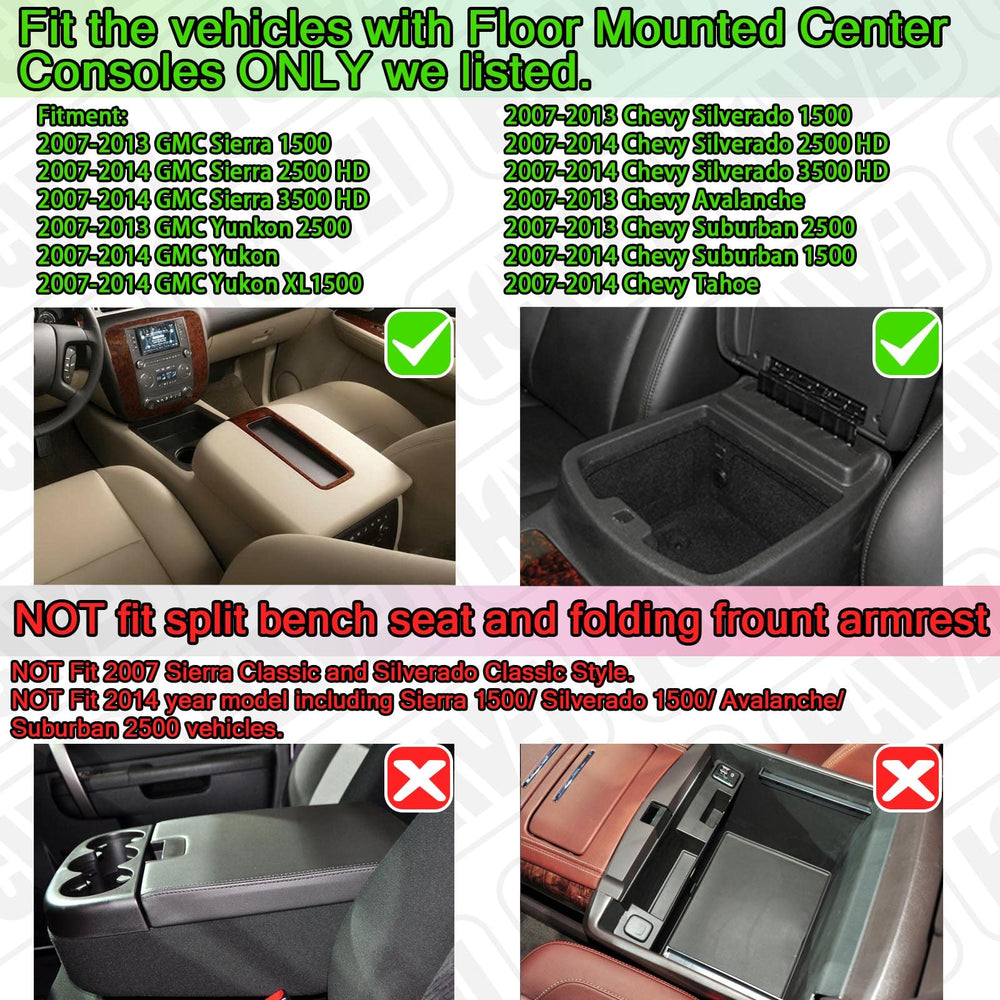 HGWEI center console organizer easy to install without tools