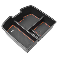 HGWEI orange-trim center console organizer close-up showing durable materials