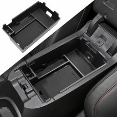 HGWEI center console organizer tray fitted in a Chevy Equinox keeps essentials neatly stored.