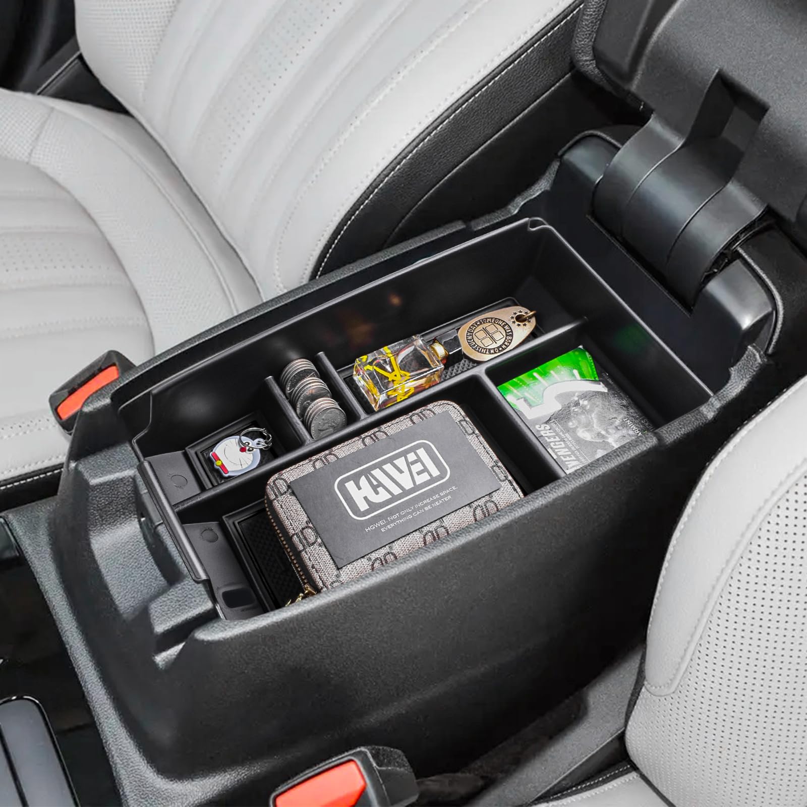 HGWEI Center Console Organizer Tray installs with no tools required