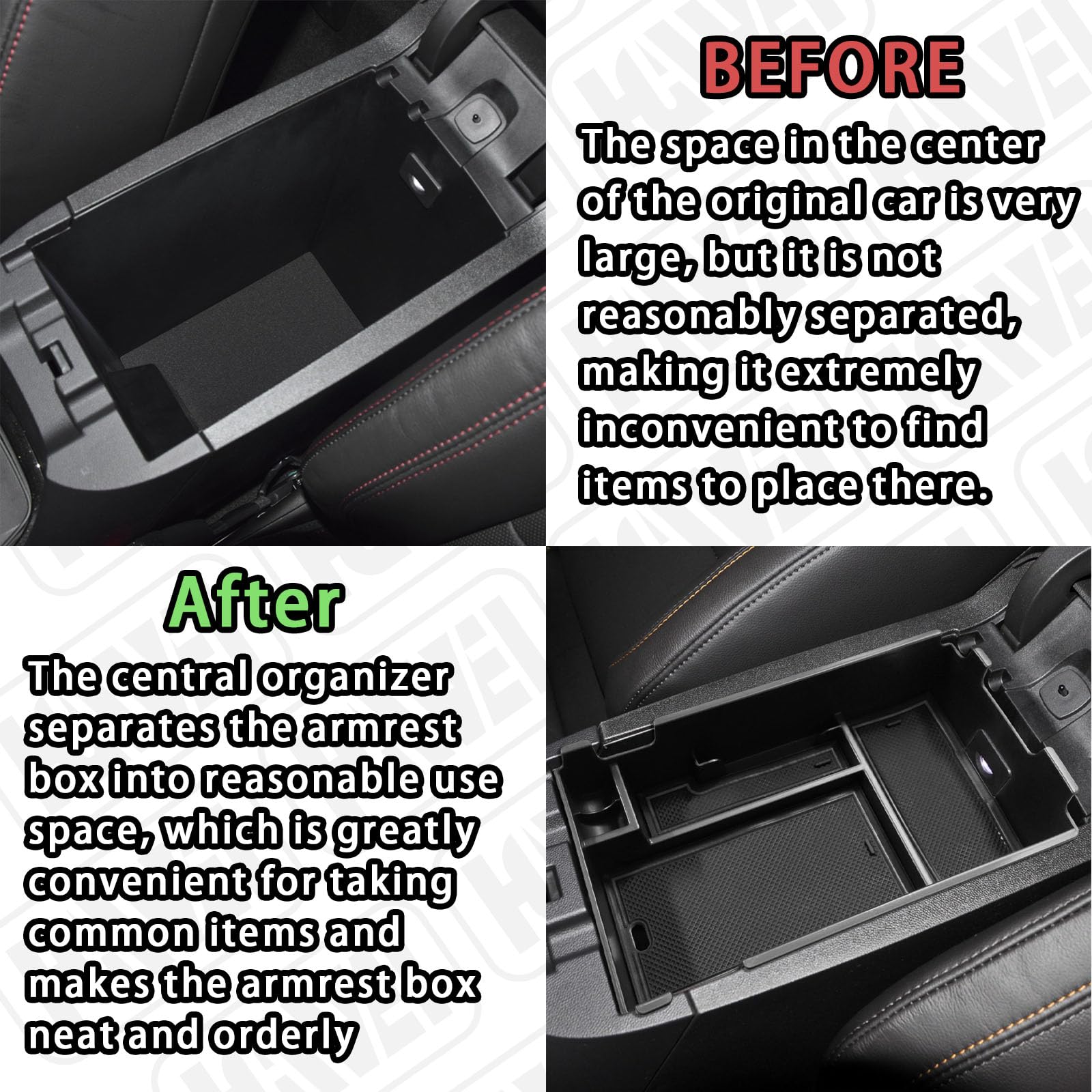 HGWEI center-console tray installs easily with no modifications.